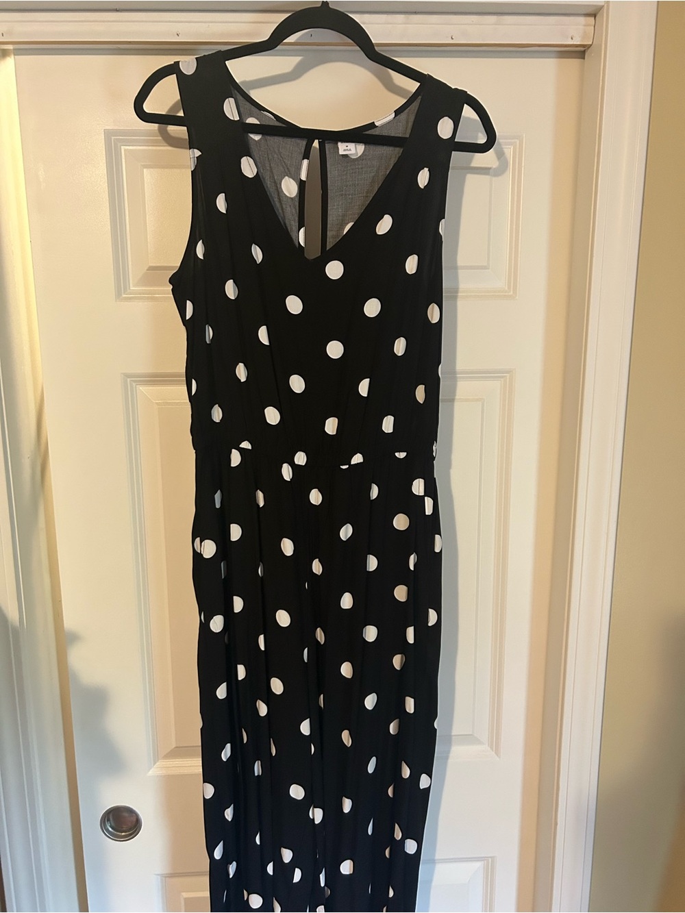 Old Navy Black and White Polka Dot Jumpsuit